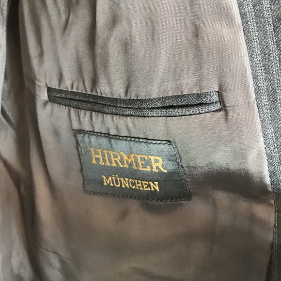 Hirmer munchen blue pinstripe wool two button men's sport coat - Picture 11 of 14